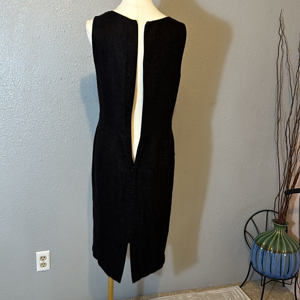 Lafayette 148 New York tweed sheath dark brown sleeveless dress size 10 - Picture 8 of 14